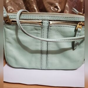 Fossil Elise Crossbody Pebble Leather Zipper Bag